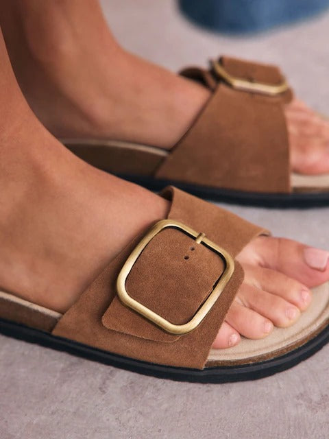 Next Footbed Sandals for Women-Brown