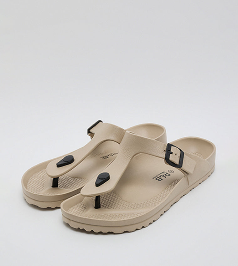 R&B Toe-Post Comfort Sandals  Beige