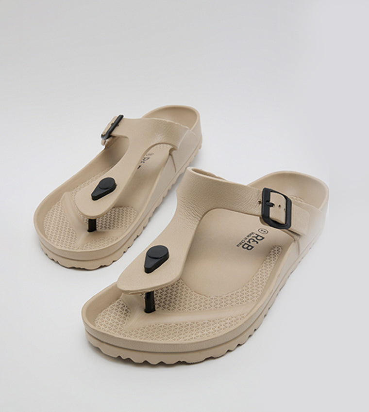 R&B Toe-Post Comfort Sandals  Beige