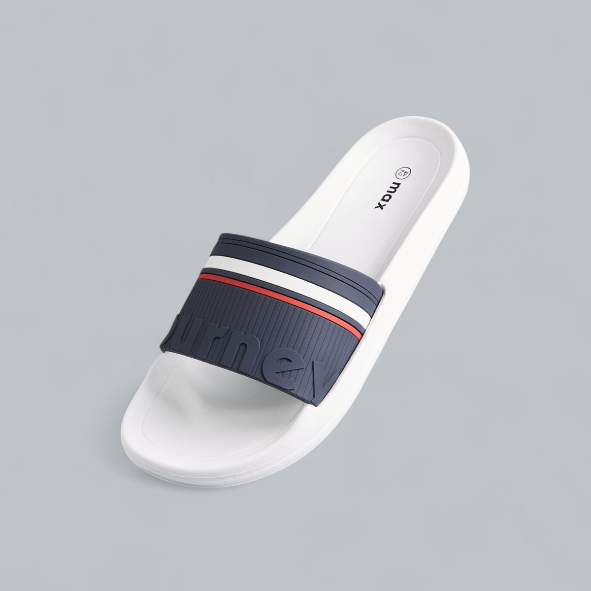 Max Contrast Piping Detail Slides White for Men - image 1