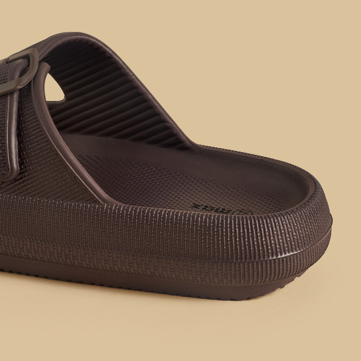 Max Dual Strap Slides with Buckle Detail Brown for Men - image 5