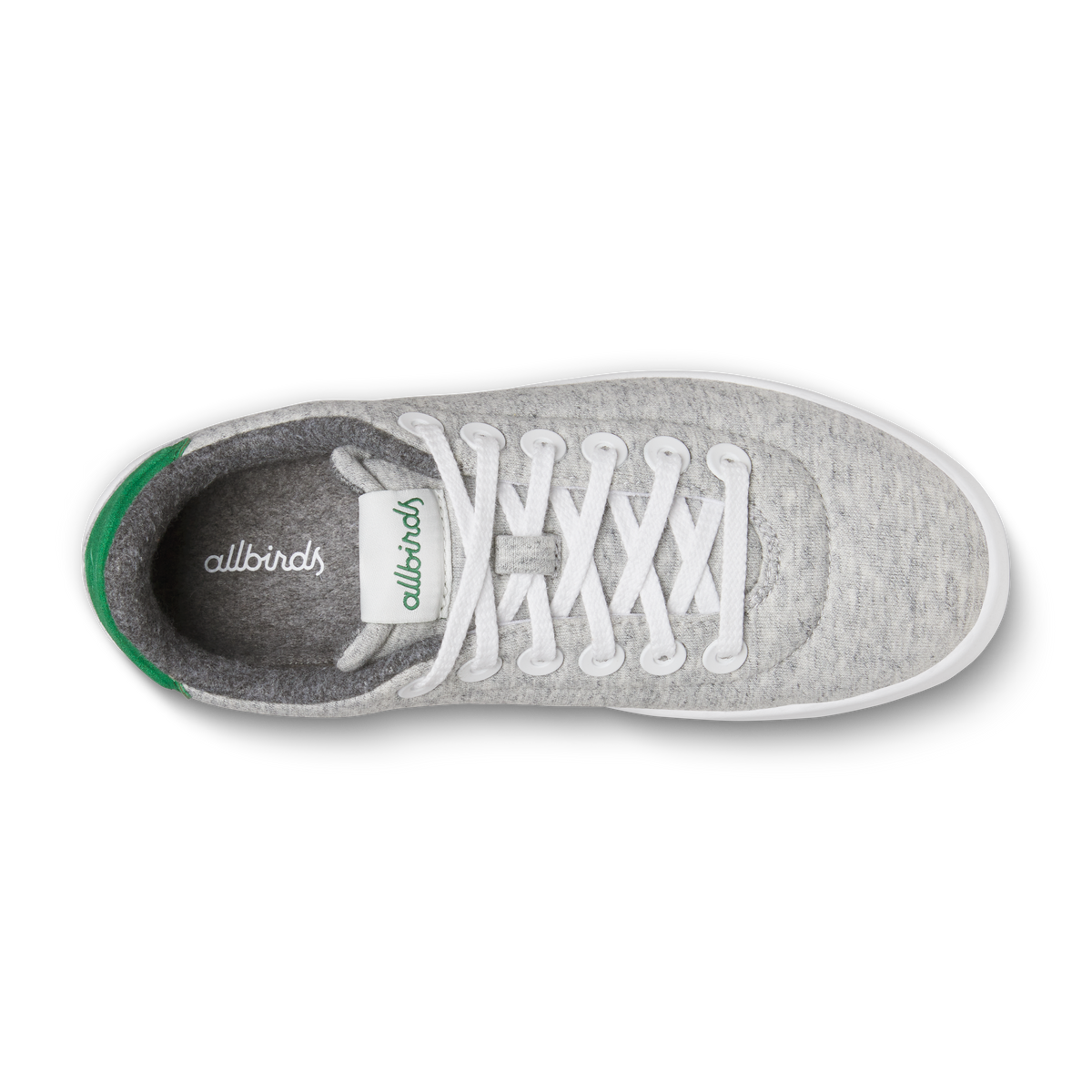 Allbirds Men's Cruiser Jersey - Light Grey/Verdant Green (Blizzard Sole)