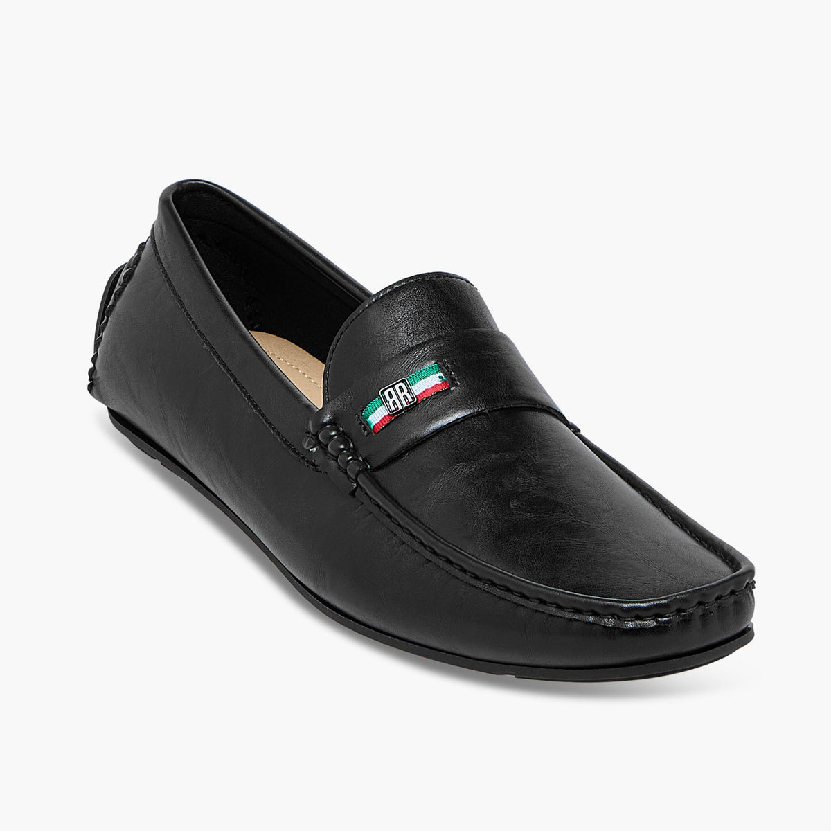 Renzo Ruganni Black Men Slip-On Loafers