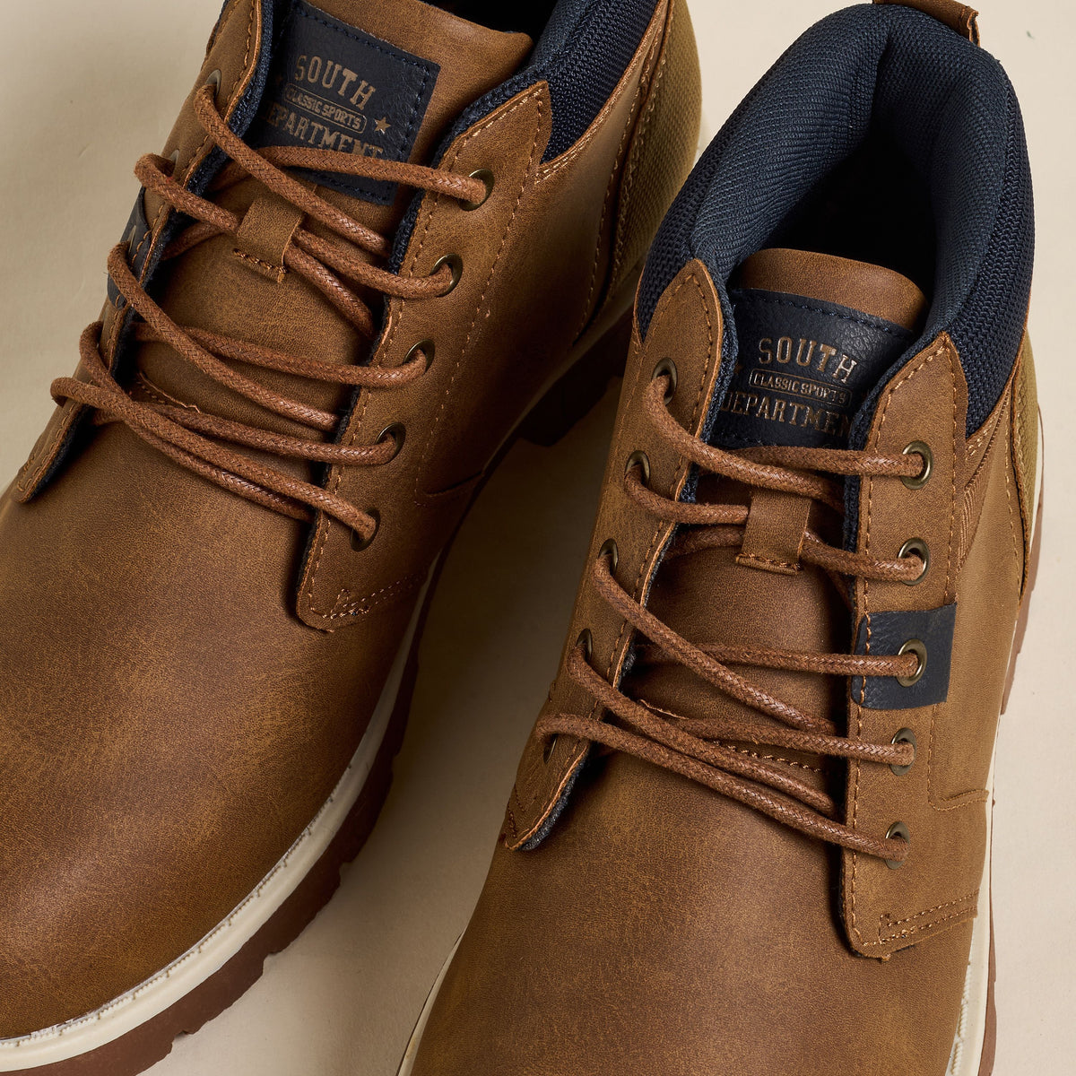 Max Textured Boots with Lace-Up Closure Brown for Men - image 5