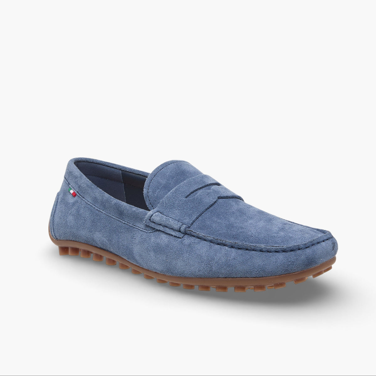 Renzo Ruganni Men Leather Moccasins Blue