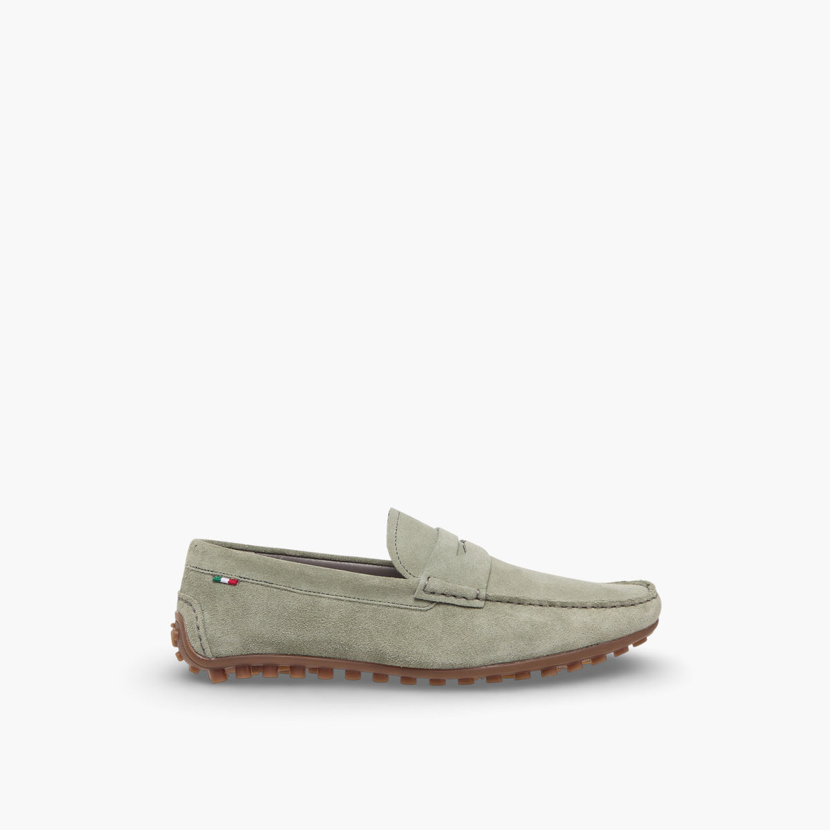 Renzo Ruganni Men Leather Moccasins Green