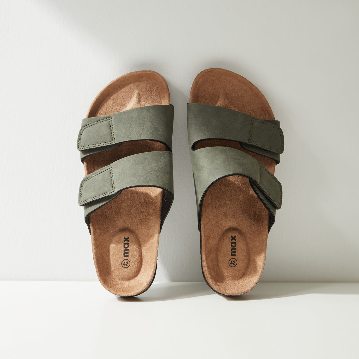 Max Hook and Loop Cork Sandals Green for Men - image 4