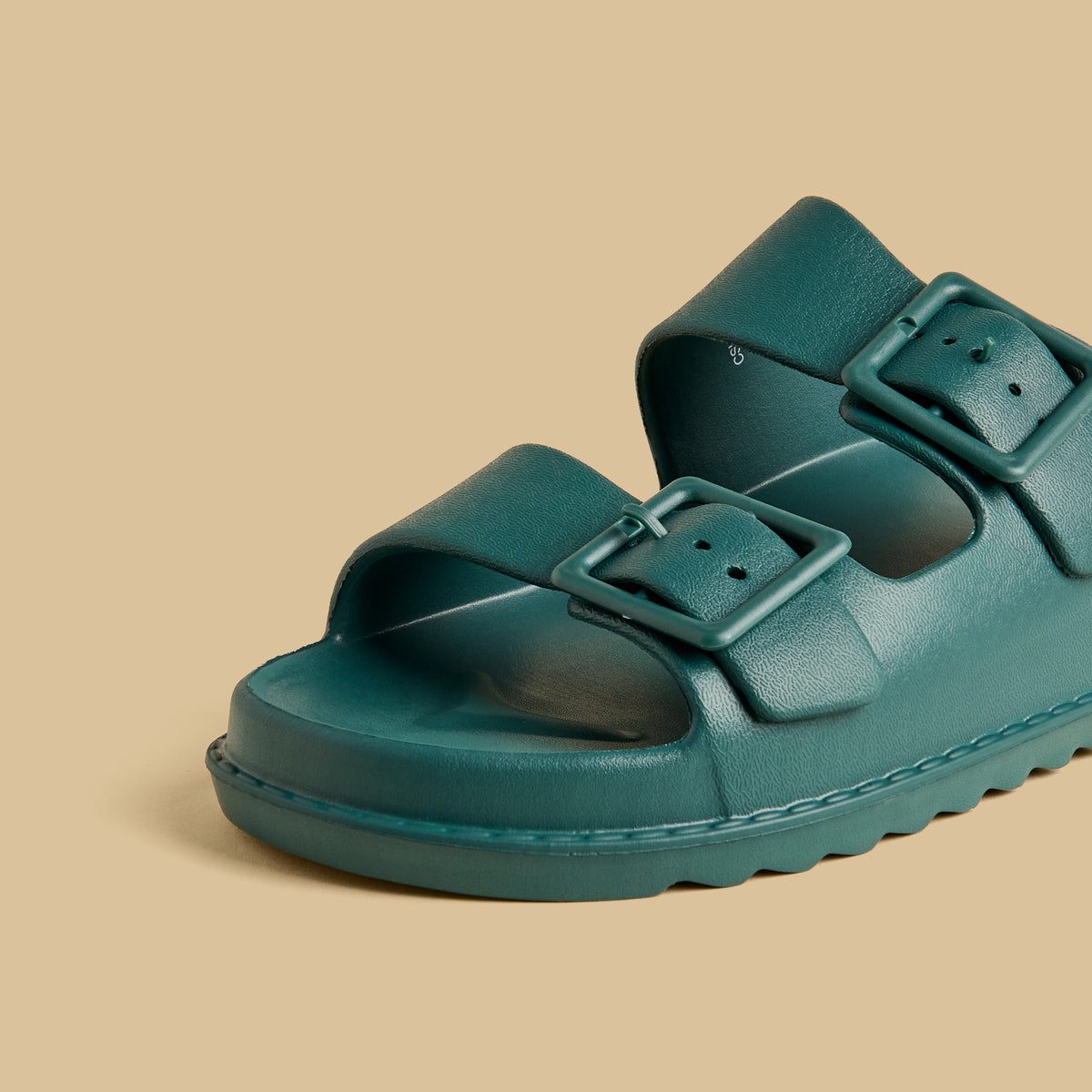 Max Buckle Detail Slides Green for Men - image 4