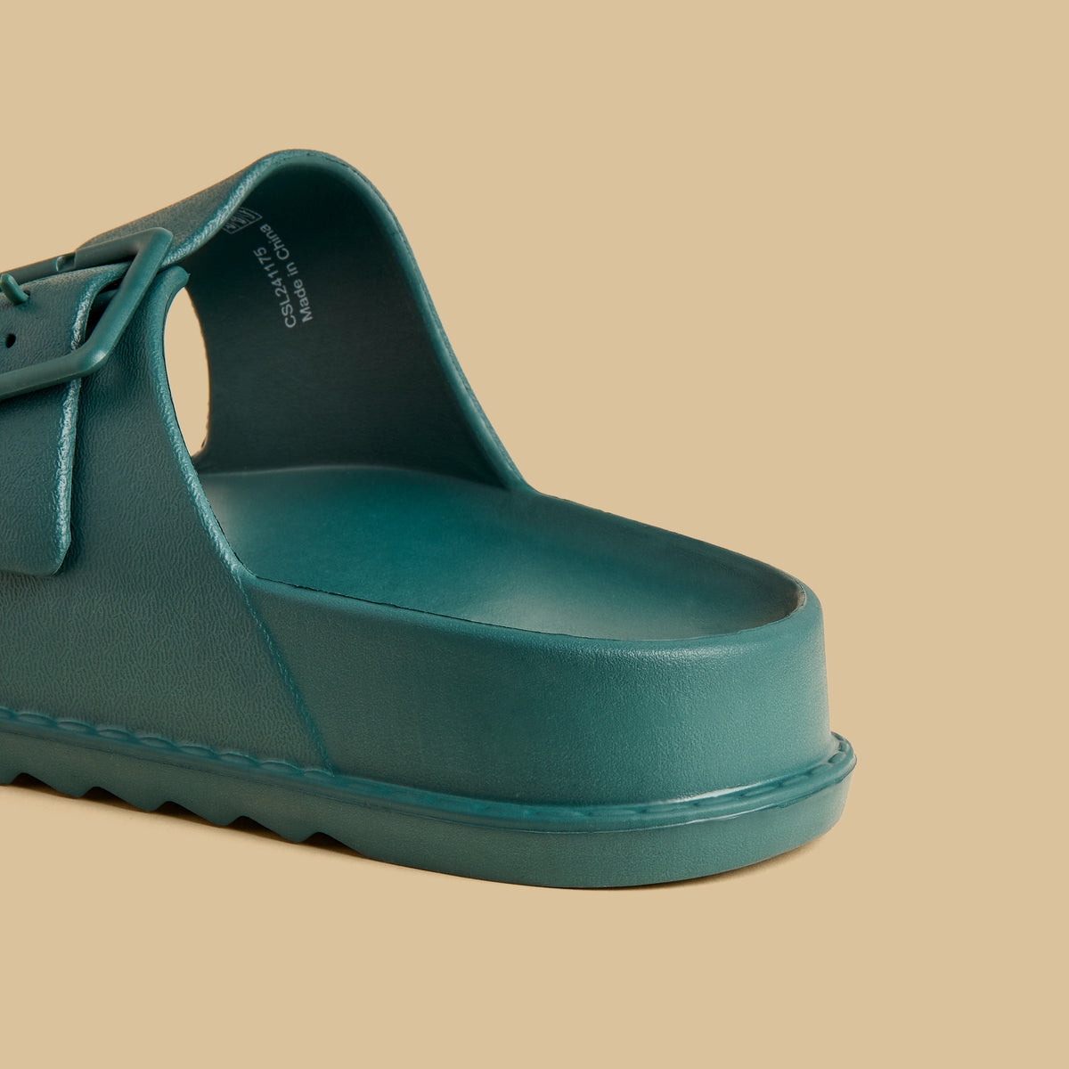 Max Buckle Detail Slides Green for Men - image 5