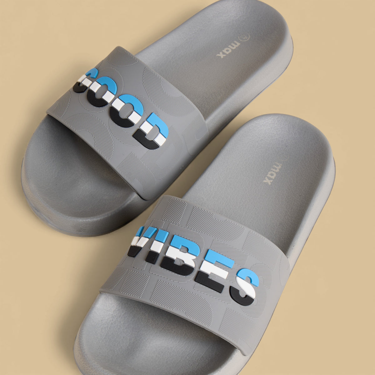 Max Slogan Applique Slides Grey for Men - image 3