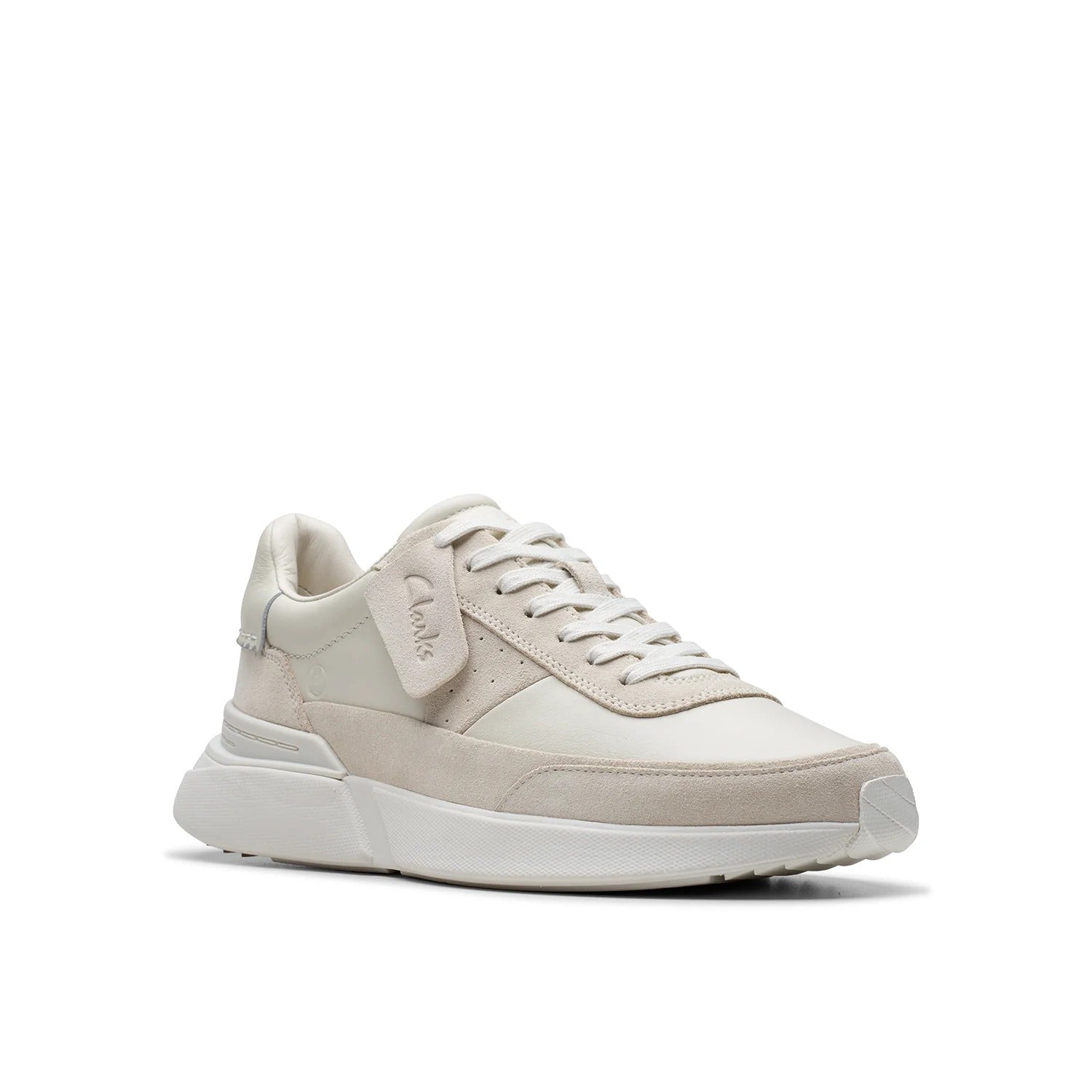 Clarks Mens Craft Pace / White Leather