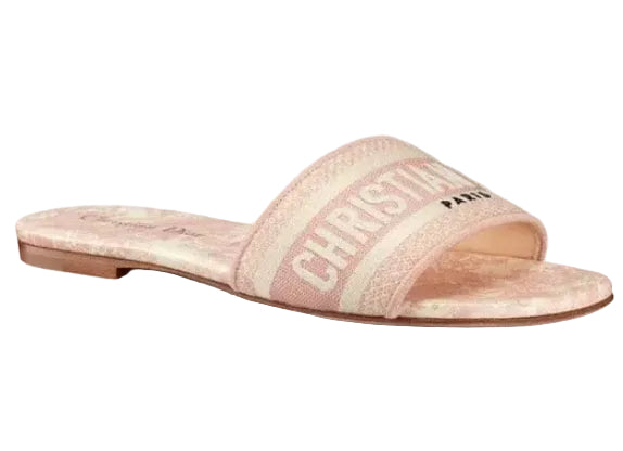 D.I.O.R SLIDE SIGNATURE EMBROIDERED FTLATS for WOMEN