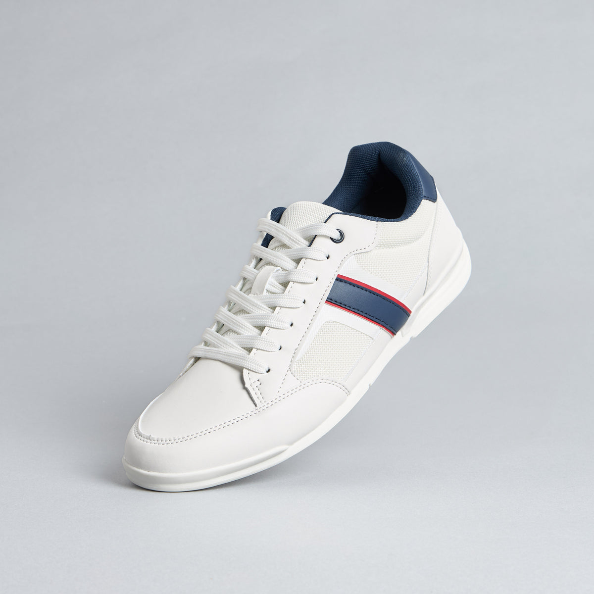 Max Textured Lace-Up Sneakers White for Men - image 1