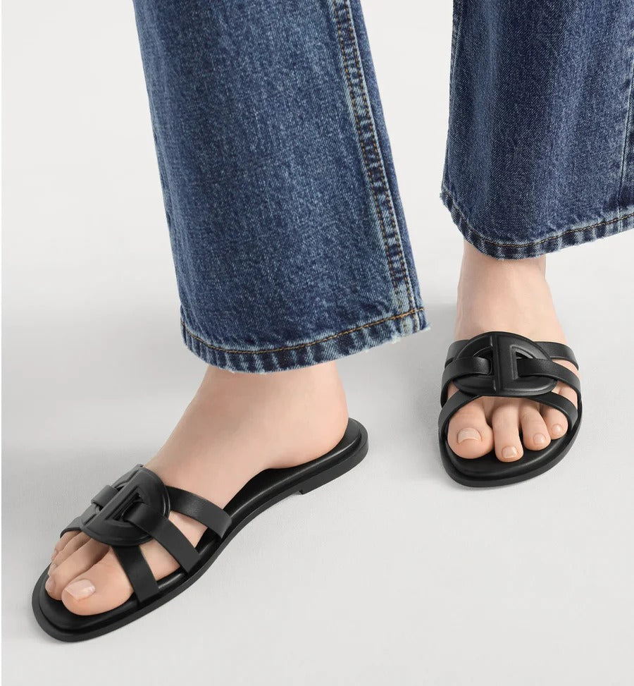 CTN D.I.O.R D-Club Black Slipper for Women