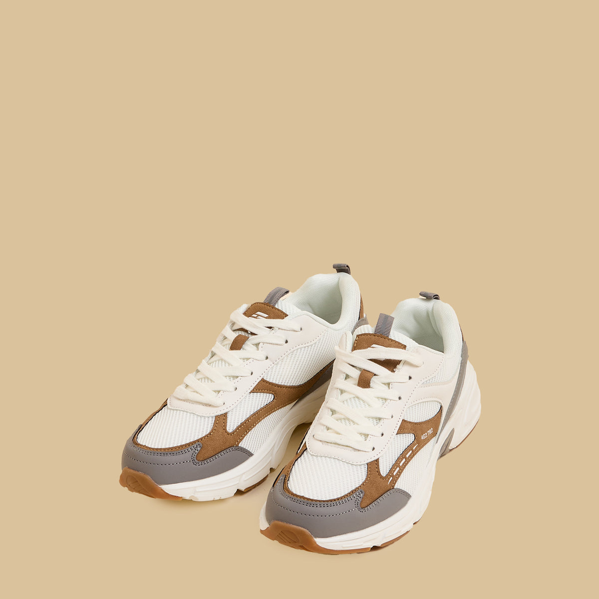Max Panelled Mesh Lace-Up Sports Shoes White for Men - image 1
