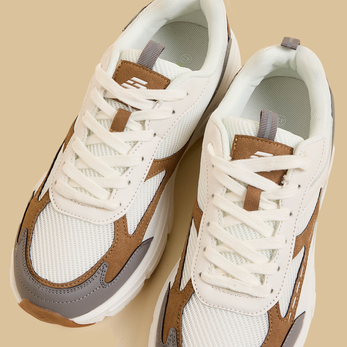 Max Panelled Mesh Lace-Up Sports Shoes White for Men - image 3