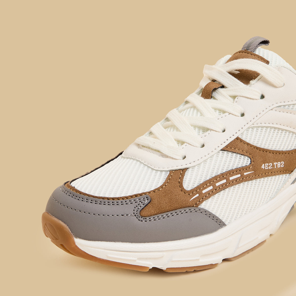 Max Panelled Mesh Lace-Up Sports Shoes White for Men - image 4
