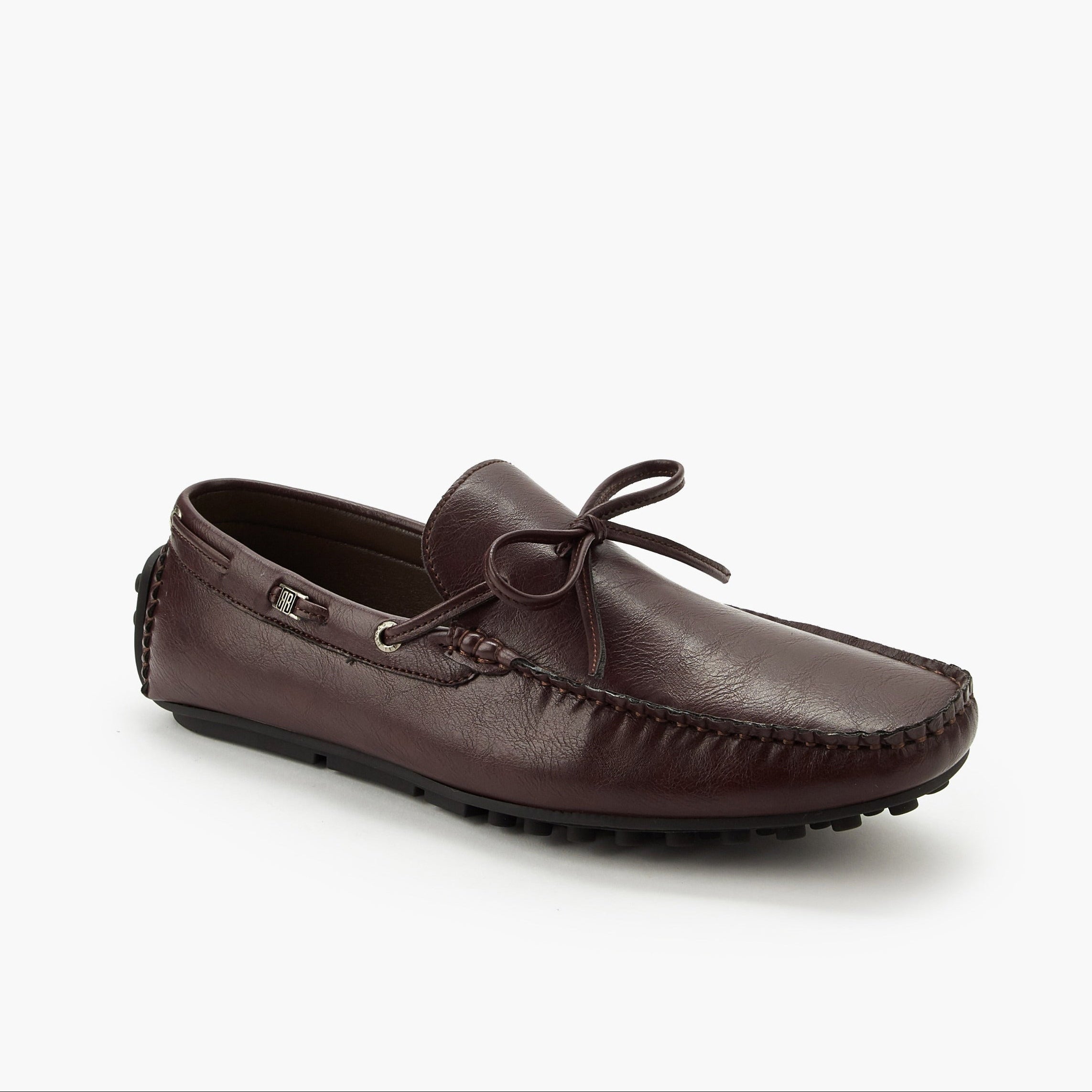 Renzo Ruganni Men Bow Trim Moccasins Brown