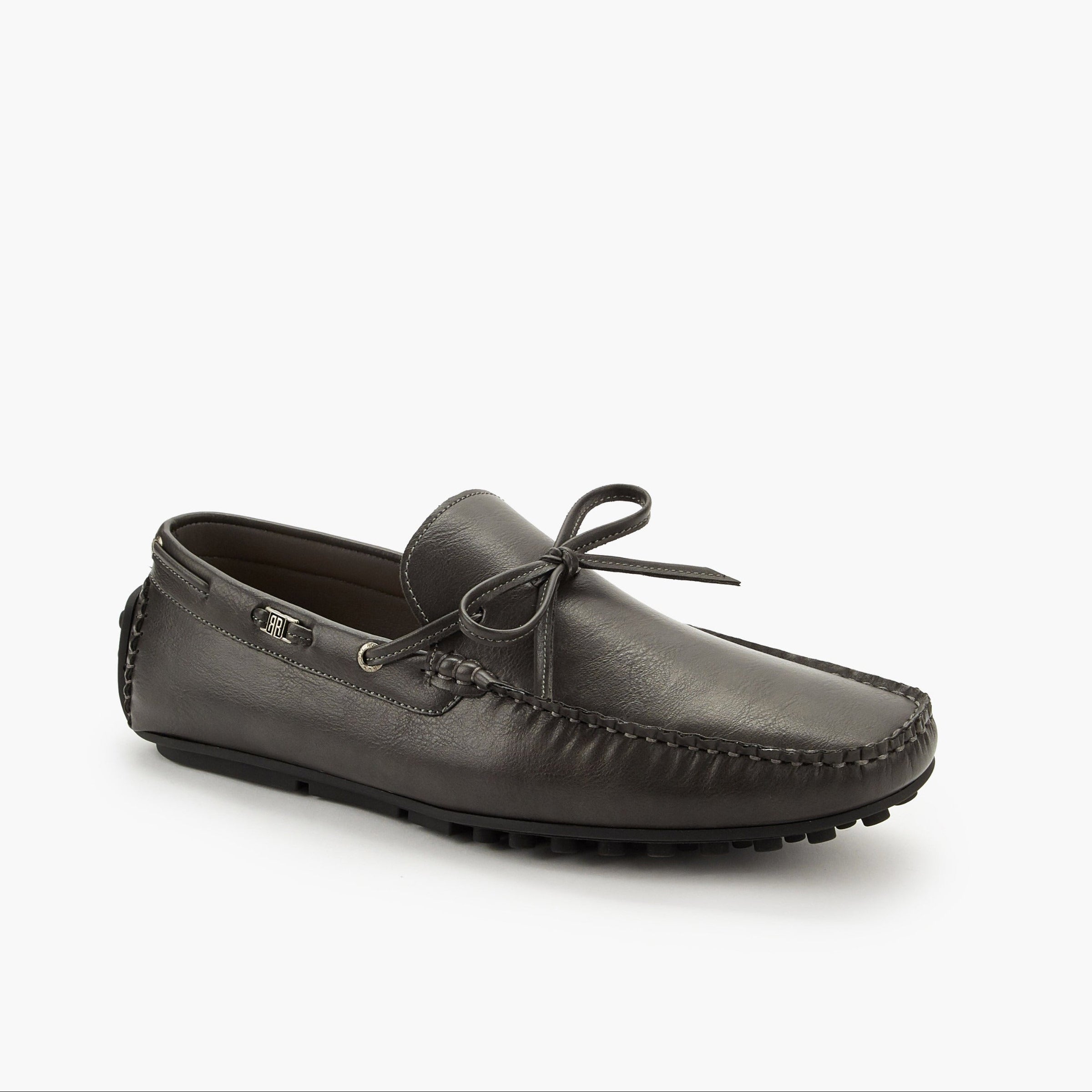 Renzo Ruganni Men Bow Trim Moccasins Black