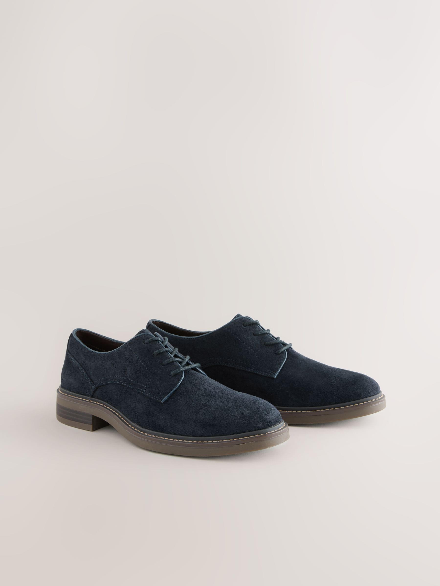 Next Suedette Derby Shoes Men's Navy Regular Fit