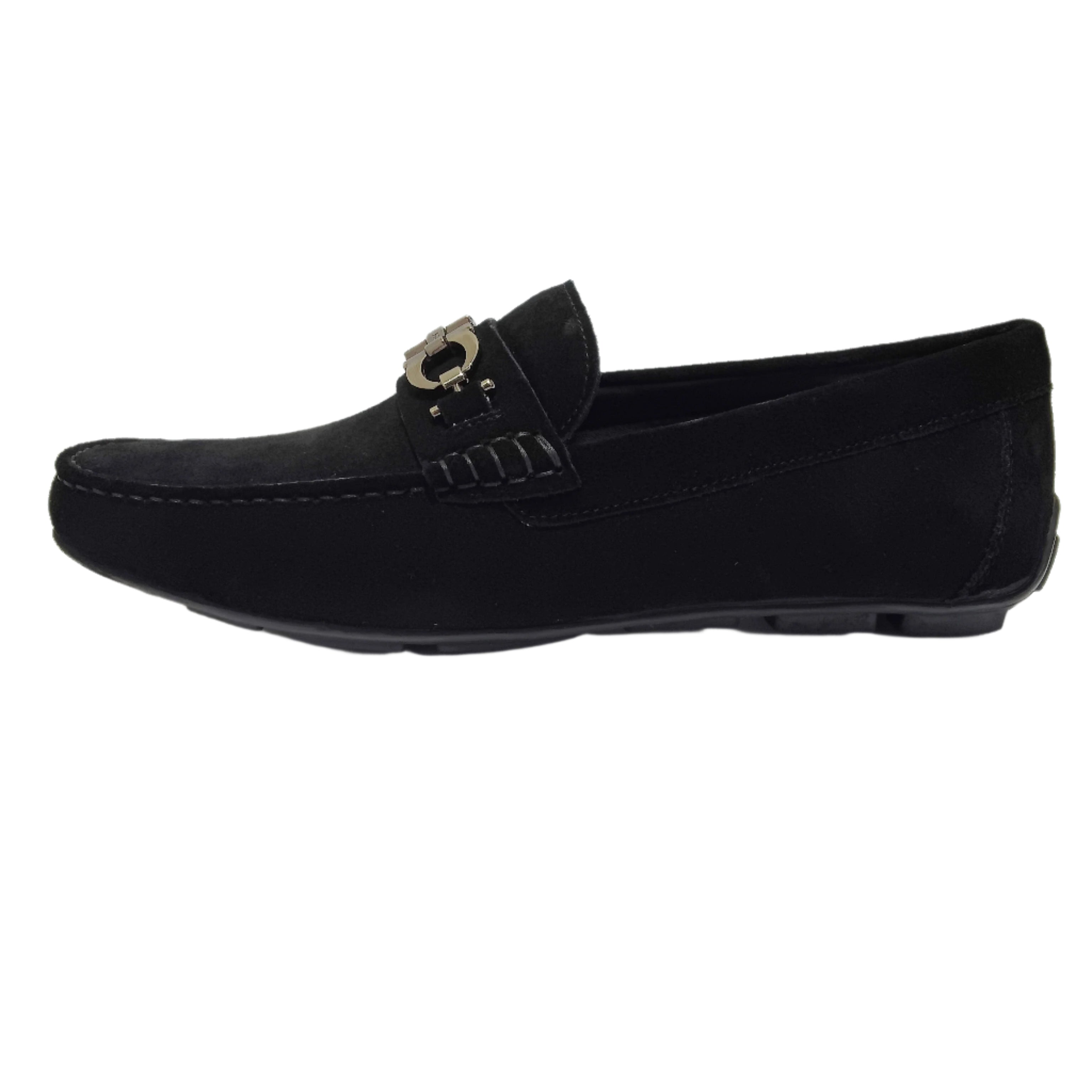 Feragamo Sude Loafer for Men-Black