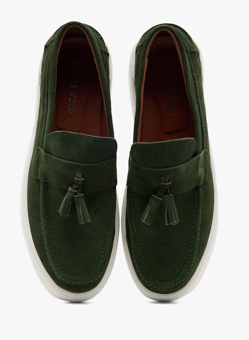 Genuine Leather Suede Casual Loafer Slip Ons