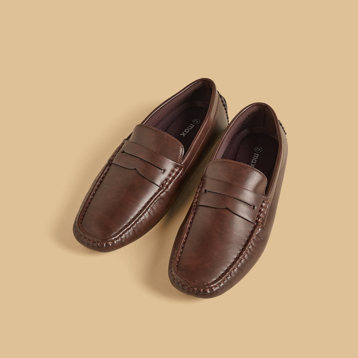 Max Textured Slip-On Moccasins Brown for Men - image 2