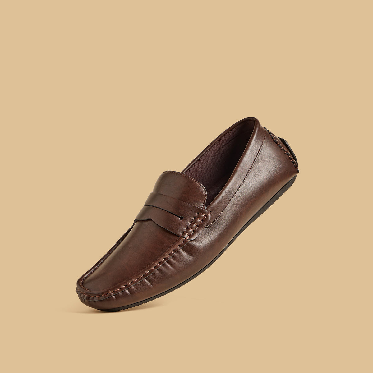 Max Textured Slip-On Moccasins Brown for Men - image 1