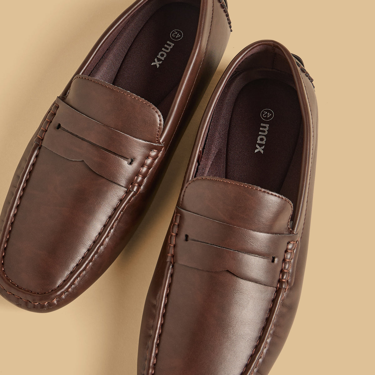 Max Textured Slip-On Moccasins Brown for Men - image 3