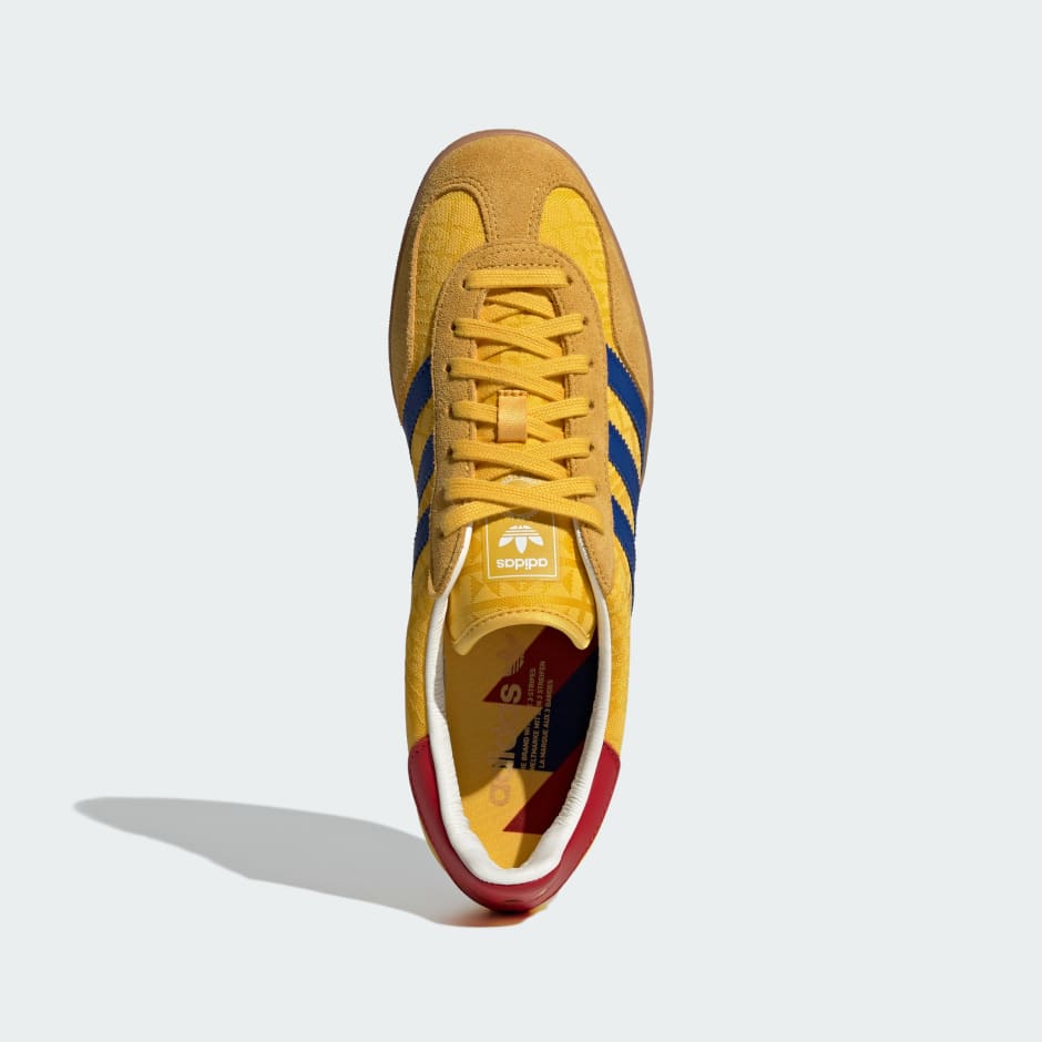 Adidas Gazelle Indoor Shoes - Bold Gold / Power Blue / Team Collegiate Red