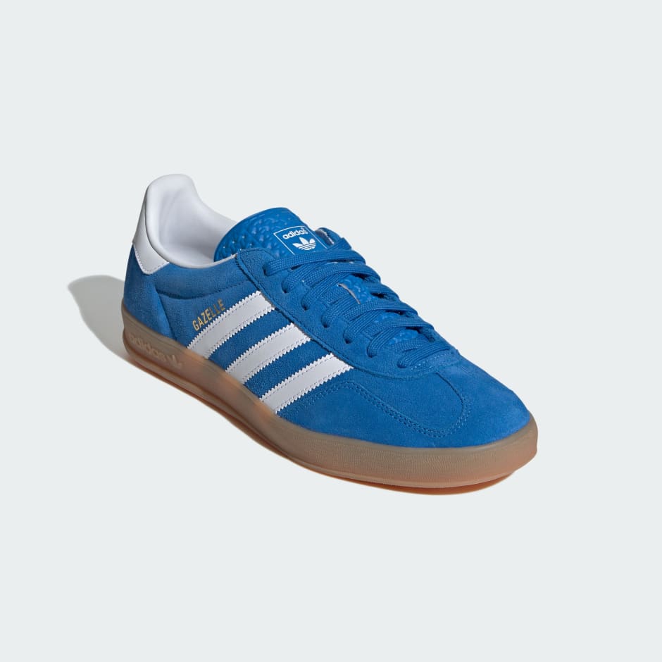 Adidas Gazelle Indoor Shoes - Blue Bird / Cloud White / Gum