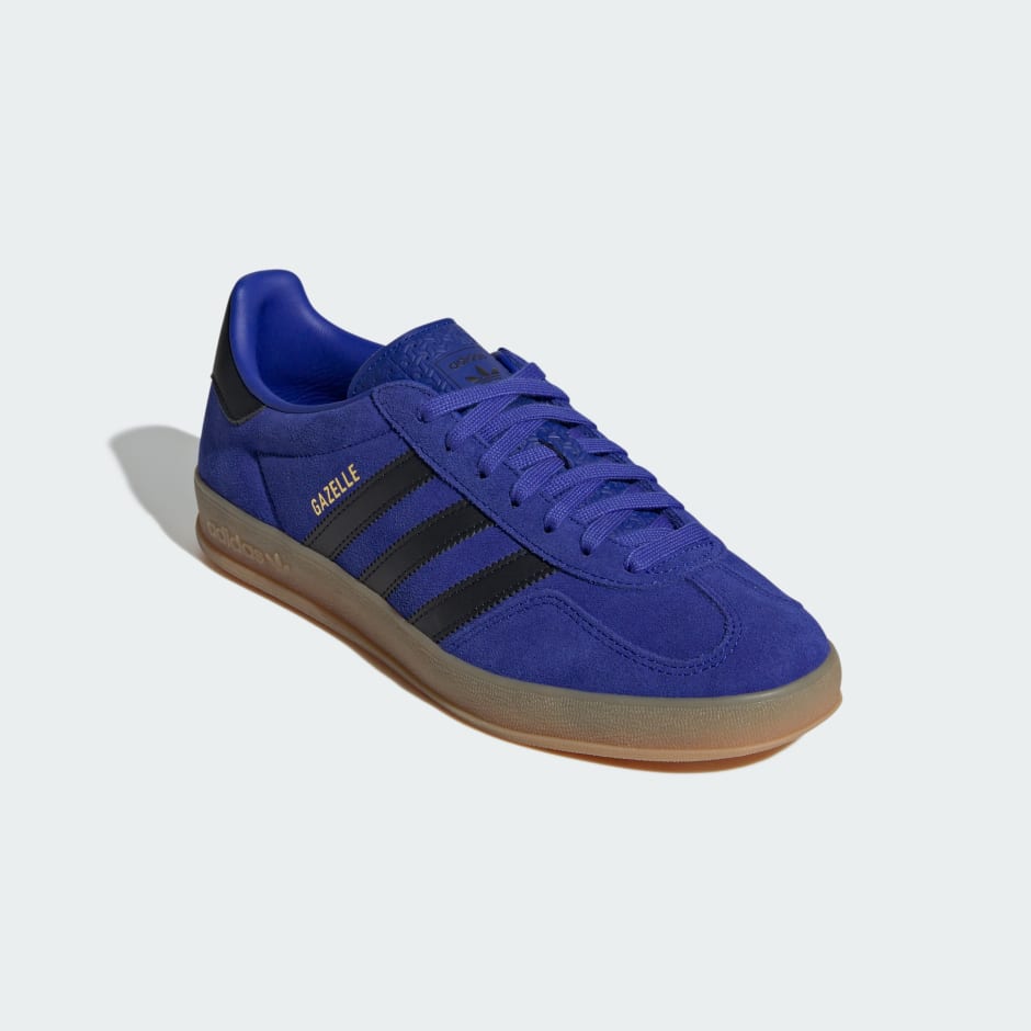 Adidas Gazelle Indoor Shoes - Lucid Blue / Core Black / Gold Metallic