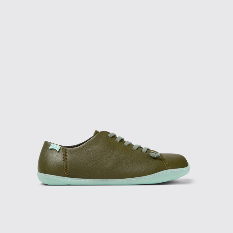Side view of Peu Green Leather Basket for Men