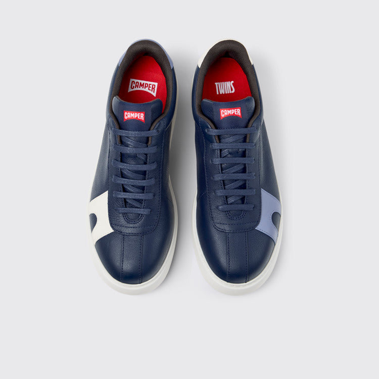Overhead view of Twins Multicolor Leather Sneakers for Men.
