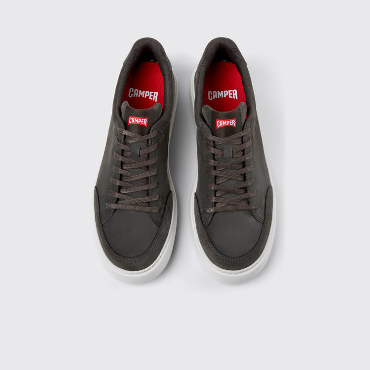 Overhead view of Runner K21 Gray Nubuck Sneakers for Men.