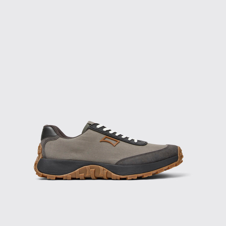 Side view of Drift Trail Gray Textile and Nubuck Shoes for Men.