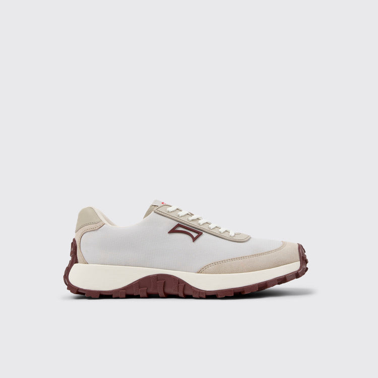 Side view of Drift Trail Gray Textile and Nubuck Leather Sneakers for Men.