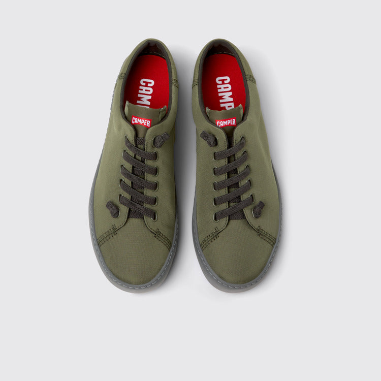 Overhead view of Peu Touring Green Textile Sneakers for Men.