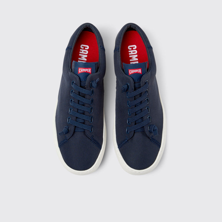 Overhead view of Peu Touring Blue Textile Sneakers for Men.