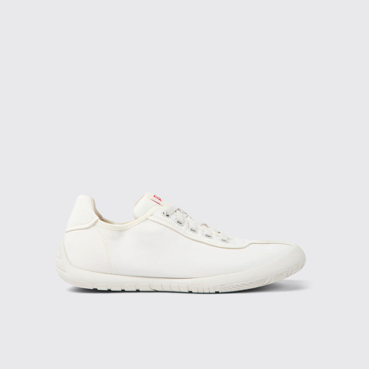 Side view of Peu Path White Recycled PET Men's Sneakers.