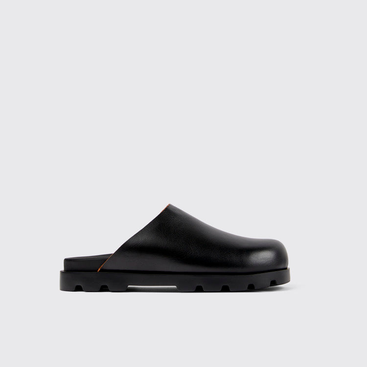Side view of Brutus Sandal Black Leather Sandals for Men.