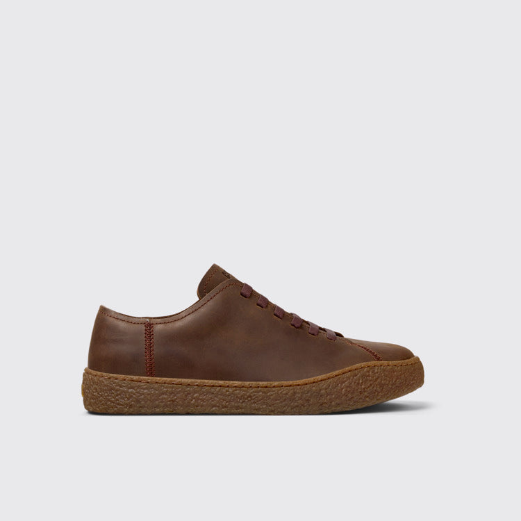 Side view of Peu Terreno Brown Nubuck Shoes for Men.
