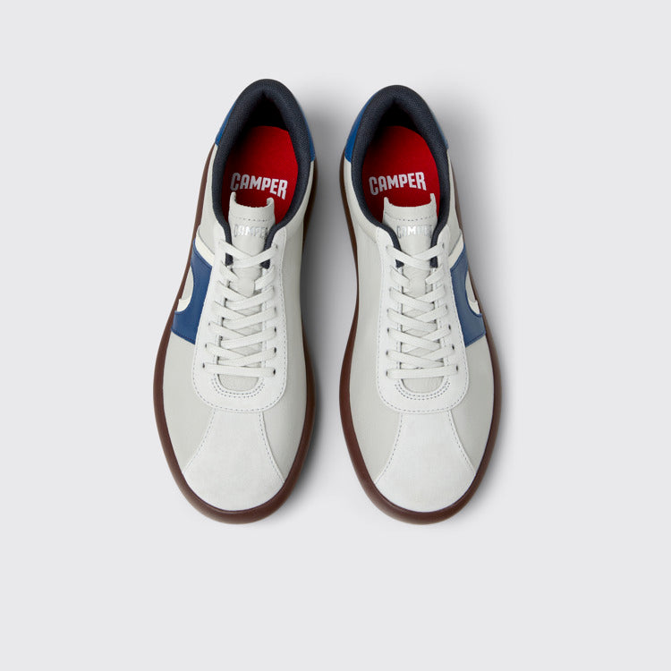 Overhead view of Pelotas Soller Multicolor Leather and Nubuck Sneakers for Men.