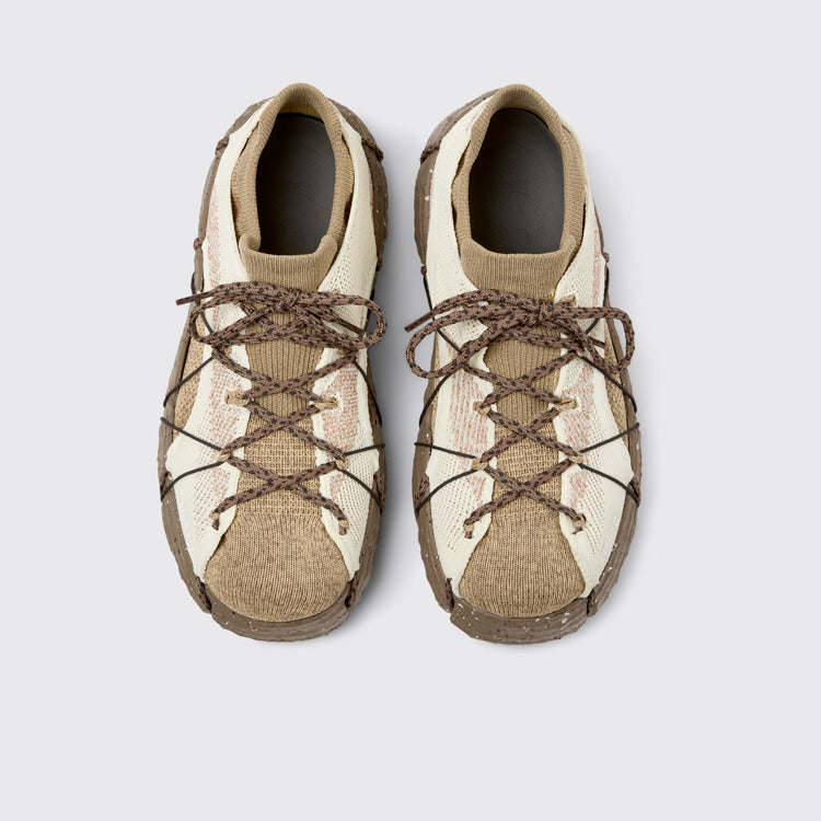 Overhead view of Roku White, beige Sneaker for Men