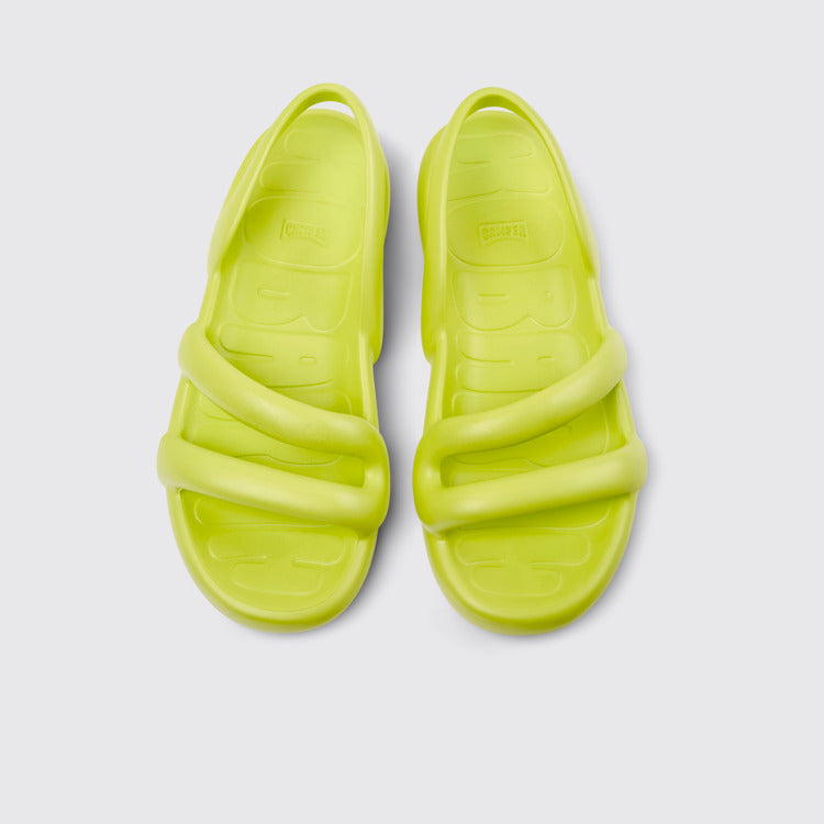 Overhead view of Kobarah Flat Yellow Sandal.