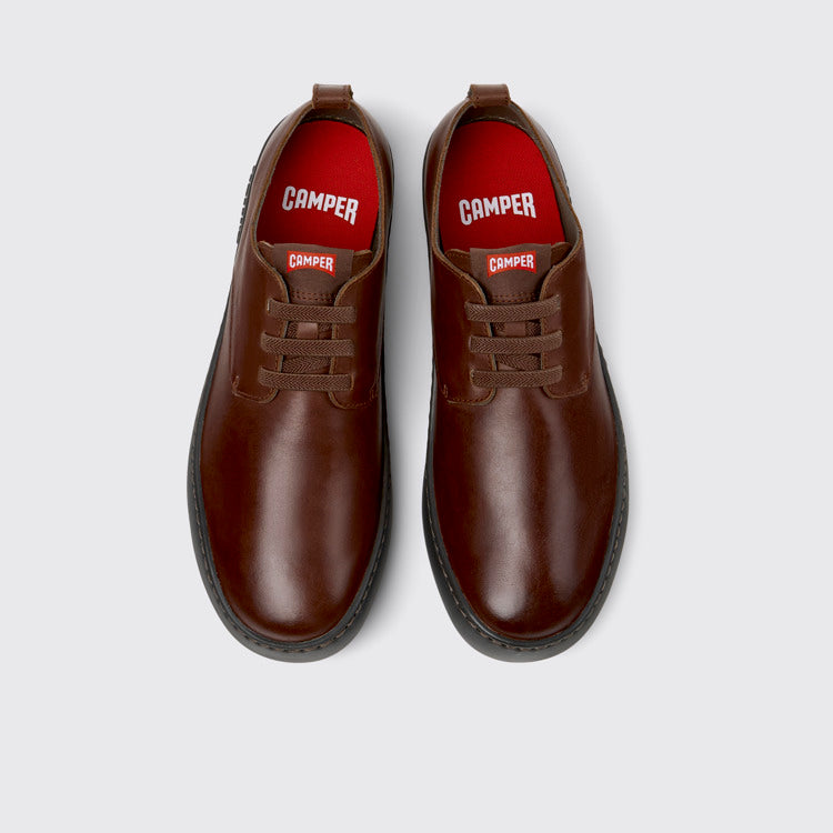 Overhead view of Peu Touring Brown Leather Shoes for Men.