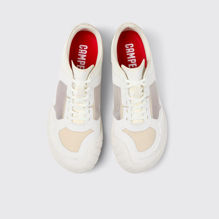Overhead view of Path Multicolored Textile Men's Sneakers.