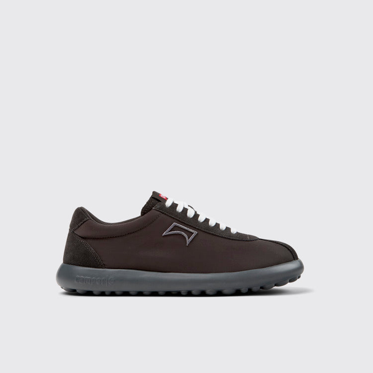 Side view of Pelotas XLF Gray Textile and Nubuck Leather Sneakers for Men.