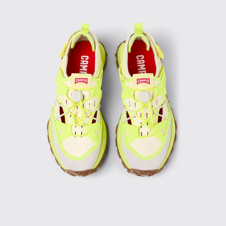 Overhead view of Drift Trail VIBRAM Multicolor Recycled PET and Nubuck Sneakers for Men.