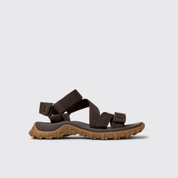 Side view of Drift Trail Sandal Brown Textile Sandals for Men.